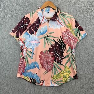 Soneven Golf Polo Womens XL Zip Floral